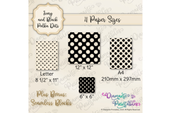 Ivory and Black Polka Dots Digital Paper Pack | 12 Styles Product Image 4