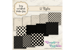 Ivory and Black Polka Dots Digital Paper Pack | 12 Styles Product Image 5