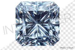 Intricate square pattern clear crystal PNG gemstone clipart Product Image 1