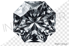 Mysterious octagon cut faceted gem PNG art diamond illust Product Image 1