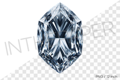 Elongated hexagon unique shape jewel PNG gemstone clipart Product Image 1
