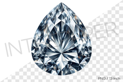Symmetrical teardrop shape precious gem PNG gemstone clipart Product Image 1