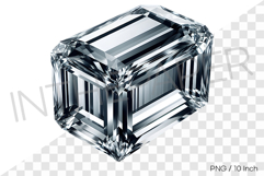 Elegant rectangle emerald cut jewel PNG gemstone clipart dia Product Image 1