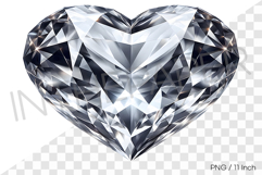 Volumetric heart cut brilliant jewel PNG gemstone clipart Product Image 1