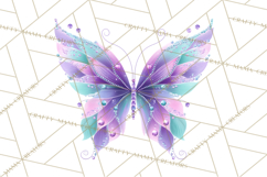 Sparkly Diamond Butterfly Clipart Colorful PNG Graphics Product Image 2