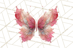 Sparkly Diamond Butterfly Clipart Colorful PNG Graphics Product Image 3