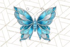 Sparkly Diamond Butterfly Clipart Colorful PNG Graphics Product Image 2