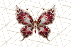 Sparkly Diamond Butterfly Clipart Colorful PNG Graphics Product Image 4