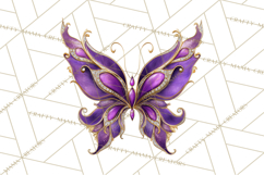 Sparkly Diamond Butterfly Clipart Colorful PNG Graphics Product Image 5