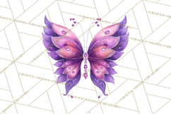 Sparkly Diamond Butterfly Clipart Colorful PNG Graphics Product Image 2