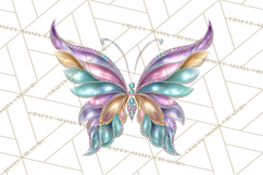 Sparkly Diamond Butterfly Clipart Colorful PNG Graphics Product Image 4