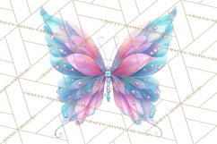 Sparkly Diamond Butterfly Clipart Colorful PNG Graphics Product Image 5