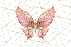Sparkly Diamond Butterfly Clipart Colorful PNG Graphics Product Image 2
