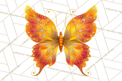 Sparkly Diamond Butterfly Clipart Colorful PNG Graphics Product Image 3