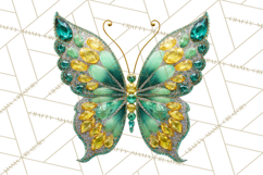 Sparkly Diamond Butterfly Clipart Colorful PNG Graphics Product Image 2