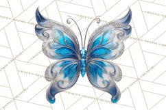 Sparkly Diamond Butterfly Clipart Colorful PNG Graphics Product Image 3