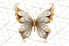 Sparkly Diamond Butterfly Clipart Colorful PNG Graphics Product Image 5