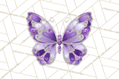 Sparkly Diamond Butterfly Clipart Colorful PNG Graphics Product Image 3