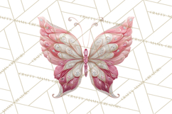 Sparkly Diamond Butterfly Clipart Colorful PNG Graphics Product Image 2