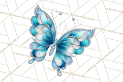 Sparkly Diamond Butterfly Clipart Colorful PNG Graphics Product Image 3