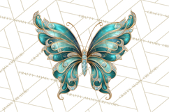 Sparkly Diamond Butterfly Clipart Colorful PNG Graphics Product Image 4