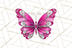 Sparkly Diamond Butterfly Clipart Colorful PNG Graphics Product Image 4