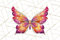 Sparkly Diamond Butterfly Clipart Colorful PNG Graphics Product Image 2