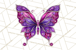 Sparkly Diamond Butterfly Clipart Colorful PNG Graphics Product Image 4
