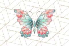 Sparkly Diamond Butterfly Clipart Colorful PNG Graphics Product Image 5