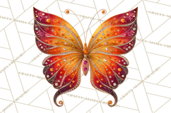 Sparkly Diamond Butterfly Clipart Colorful PNG Graphics Product Image 5