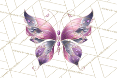 Sparkly Diamond Butterfly Clipart Colorful PNG Graphics Product Image 4
