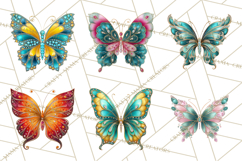 Sparkly Diamond Butterfly Clipart Colorful PNG Graphics Product Image 6