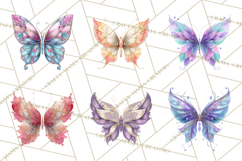Sparkly Diamond Butterfly Clipart Colorful PNG Graphics Product Image 5