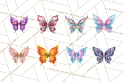 Sparkly Diamond Butterfly Clipart Colorful PNG Graphics Product Image 7
