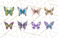 Sparkly Diamond Butterfly Clipart Colorful PNG Graphics Product Image 8
