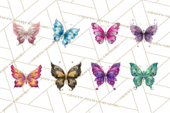 Sparkly Diamond Butterfly Clipart Colorful PNG Graphics Product Image 3