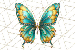 Sparkly Diamond Butterfly Clipart Colorful PNG Graphics Product Image 2