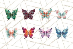 Sparkly Diamond Butterfly Clipart Colorful PNG Graphics Product Image 4