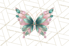 Sparkly Diamond Butterfly Clipart Colorful PNG Graphics Product Image 3