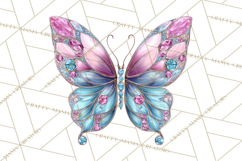 Sparkly Diamond Butterfly Clipart Colorful PNG Graphics Product Image 4