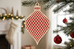 Diamond Christmas Ornament SVG Laser Cut, Holiday Decor File Product Image 1