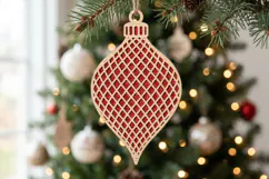 Diamond Christmas Ornament SVG Laser Cut, Holiday Decor File Product Image 2