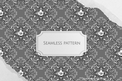 Elegant Hand-Painted Damask &amp; Diamond Pattern Design Product Image 1