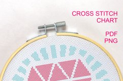 Diamond in Sunburst Cross Stitch Color Chart PDF PNG