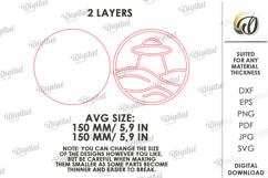 Diamond Mosaic Blank Laser Cut. Diamond Painting SVG. UFO Product Image 2