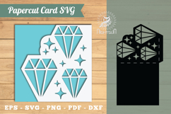 Diamond Papercut Card Template SVG Product Image 1