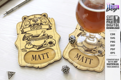 Personalized Dice Coaster Laser Cut | RPG | Cup Coaster |CNC Product Image 1