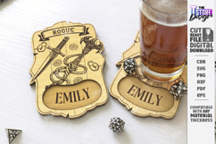 Personalized Dice Coaster Laser Cut | RPG | Cup Coaster |CNC Product Image 1