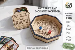 RPG Dice Tray and Dice Box Laser Cut. Gaming Accessories SVG Product Image 1