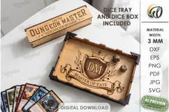 RPG Dice Tray and Dice Box Laser Cut. Gaming Accessories SVG Product Image 1